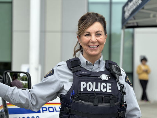 Constable Chow wearing an RCMP uniform