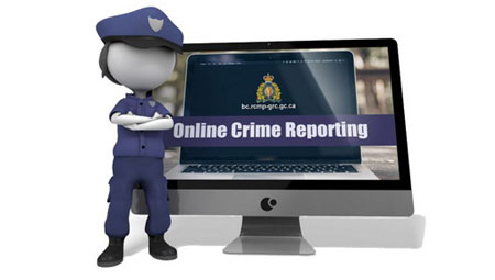 Cartoon Image of Policeman standing with Computer