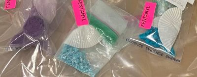 Various bags of suspected fentanyl