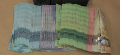 Cash seized with search warrant