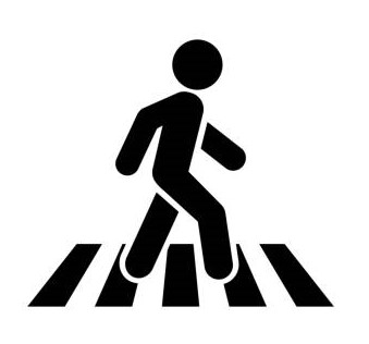 Cartoon image of a pedestrian